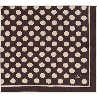 Valentino Garavani Opticool polka-dot silk scarf - brown - One Size