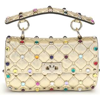 Valentino Garavani Rockstud Spike Small leather crossbody bag - gold - One Size