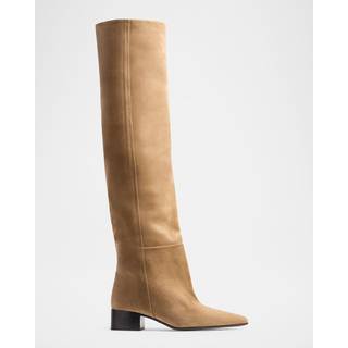 Khaite Andee 40 suede over-the-knee boots - beige - EU 38