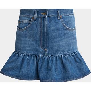 Valentino Ruffled denim miniskirt - blue - XL