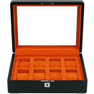 Rothenschild RS-3420-8-BL-ORA Uhrenbox schwarz [8] mit orangem Samt