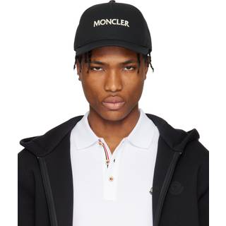 Moncler Lettering Logo Baseball Cap Black