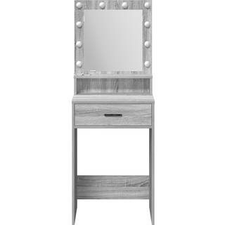 Makeupbord Grå Sonoma-Eg 50 X 41 X 135 Cm Konstrueret Træ