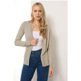 Lts Tall Cream Marl Crew Neck Button Cardigan 22-24 Lts | Tall Women's Cardigans