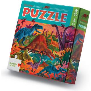 Crocodile Creek Holographic Foil Floor Puzzle - Bl?ndende dinosaurer - 60 -delt puslespil - I alderen 4 ?r og op - kraftig kasse til opbevaring -