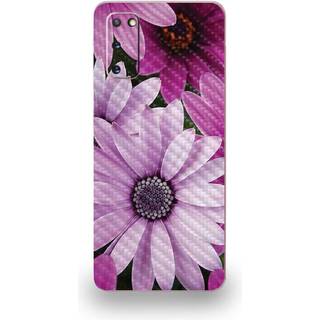 Mightyskins Carbon Fiber Skin til Samsung Galaxy S20 - Purple Flowers | Beskyttende holdbar tekstureret kulfiberfinish | Let at anvende | Lavet i