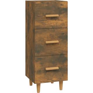 skænk 34,5x34x90 cm konstrueret træ røget egetræsfarve