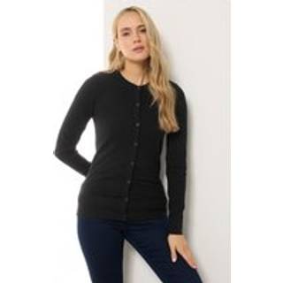 Lts Tall Black Crew Neck Button Cardigan 10-12 Lts | Tall Women's Cardigans