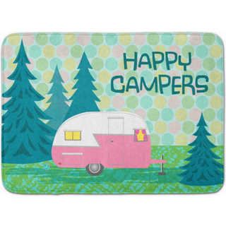 """" Caroline's Treasures Happy Campers Glamping Trailer Floor Mat 19 """" """" X 27 """" """" Multicolor """"