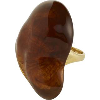 Pilgrim LIAN ring brun/guldbelagt