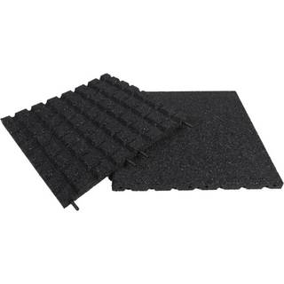Gummiflise, 500 x 500 x 30 mm, sort