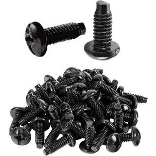 CMPLE - Monteringsskruer 10-32 x 0,5 tommer Pan Hoved Phillips Skruepilotstskruer til rackmonteringsserverhylder sort oxid finish - taske med 25