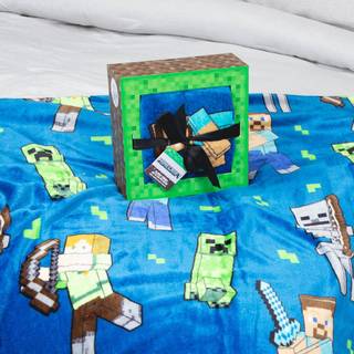 Minecraft kast tæppe med gaveæske - plys kast måler 46 x 60 tommer - Super Soft Special Edition Gamer Fleece Bedding Features Creeper