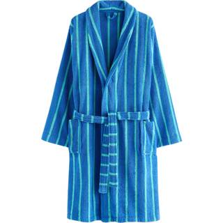 Next Cobalt Blue/Aqua Stripe Cotton Towelling Dressing Gown