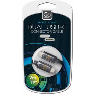 Go Travel Kabel Dual USB-C Connector - Hvid