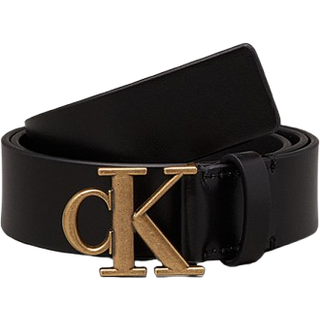 Leather Logo Belt - Black - 80 cm