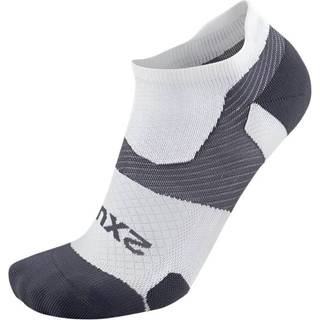 2XU Vectr Light Cushion No Show Sock White/Grey, S