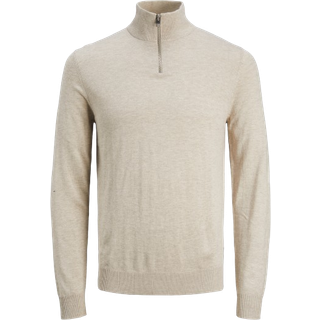 Jack & Jones EMIL KNIT HALF ZIP Oatmeal