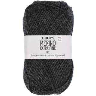 DROPS Merino Extra Fine Garn - 03 Mørkegrå mix