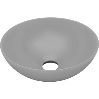 keramisk håndvask til badeværelse rund lysegrå