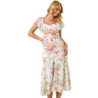 Roman Roman Petite Blomster Tryk Tiered Kjole