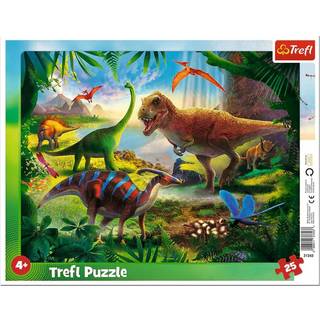 Trefle: Dinosaurer puslespil med kant med 25 brikker