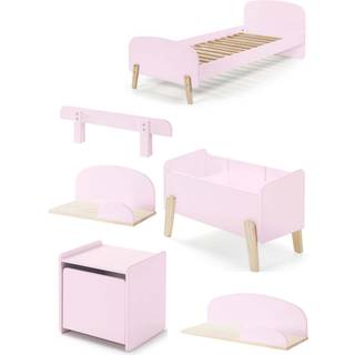 Børneseng sæt 90 x 200 cm – Kiddy, lyserød