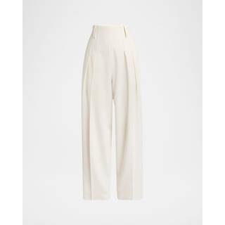 Victoria Beckham Wool-blend wide-leg pants - white - XXXS