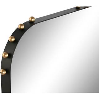 Vægspejl Home ESPRIT Sort Gylden Moderne