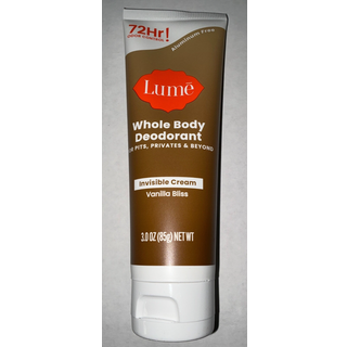 Lume Deodorant for hele kroppen - Invisible Cream Tube - 72 timers lugtkontrol - Lgeudviklet - Fri for aluminiumsfri bagepulver og hudelskende -