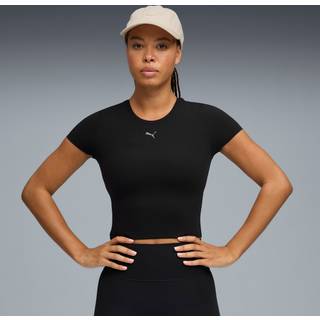 Women&#39;s Puma SHAPELUXE Baby Training T-Shirt, Black, Size S, Clothing - Black - S