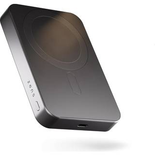 ZENS Slim Qi2 Aluminium Powerbank 10.000 mAh - Black Powerbank - Sort - 10000 mAh