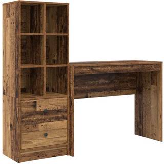 Skrivebord Med Opbevaring 2 Dele Gammelt Træ 100 X 40 X 76 Cm