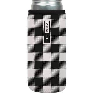 Sok It Can Sok-hylster til ?l- og sodavandsisoleret neoprencover (B&W Buffalo Check 12oz Slim Can-sleeve)