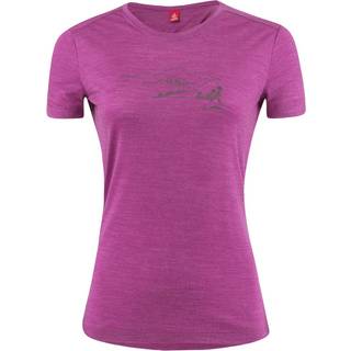 Löffler Women's Printshirt Country Merino-Tencel Merino-shirt Damer størrelse 42 farve purple