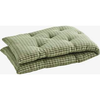 Madam Stoltz Checked Woven Cotton Mattress Sædepude 45x125 Cm Grøn - Hynder Bomuld Hvid - MP-45125-244