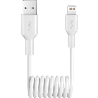 Puro USB-A / Lightning-spiralkabel - 1m - hvid