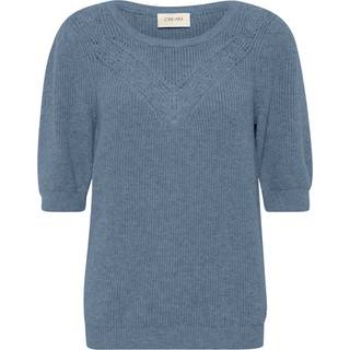 Cream Crdela Short Sleeve Pullover Strik 10613961 Blue Heaven Melange (XSMALL)