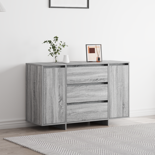 Sideboard Grå Sonoma-eg 120 X 41 X 75 Cm Konstrueret Træ