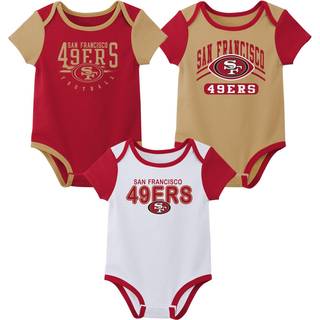 Outstuff NFL Nyfødt baby og spædbarn kortærmet bodysuit sort 3 -pakke - San Francisco 49ers 18m