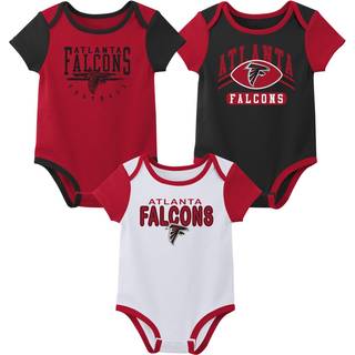 Outstuff NFL Nyfødt baby og spædbarn kortærmet bodysuit sort 3 -pack - Atlanta Falcons 18m