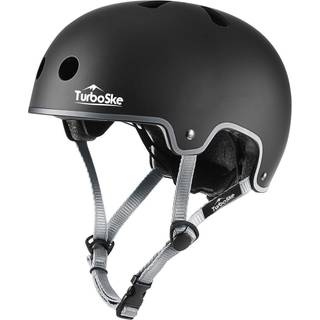 Turboske skateboard hjelm BMX-hjelm multi-sport hjelm cykelhjelm til børn Youth Men Women (Black & Gray S/M (20.5 """"-22.8 """"))