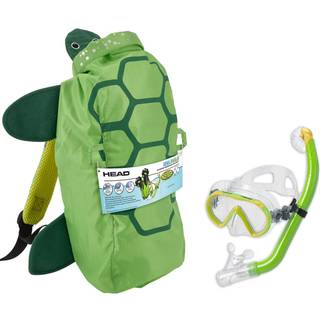 Hovedhavet Pals Junior tør snorklingmaske/snorkelkombination Kit til børn i alderen 8 til 12 år med bærepag Sea Turtle Shell
