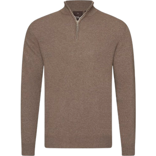 Oscar Jacobson Patton Wool Half-Zip Beige