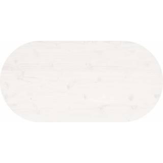 Bordplade 60X30X2,5 Cm Oval Massivt Fyrretræ - Hvid / 110 x 55 x 2.5 cm