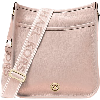 MK Luisa Large Pebbled Leather Messenger Bag - Pink - Michael Kors - ONE SIZE