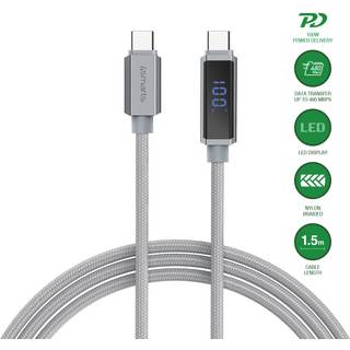 4smarts - DigitCord USB-C Kabel 100W - 1.5m - Grå