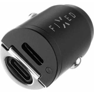 Fixed 2x USB-C Biloplader PD 30W - Sort