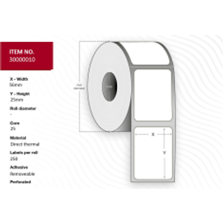 Label 56x25mm. - Core 25.