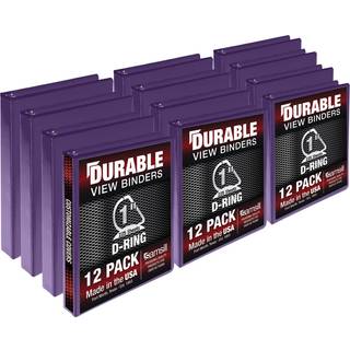 Samsill holdbar 1 tommer bindemiddel lavet i USA D Ring Binder, der kan tilpasses Clear View Cover Purple 12 Pack hver har 225 sider